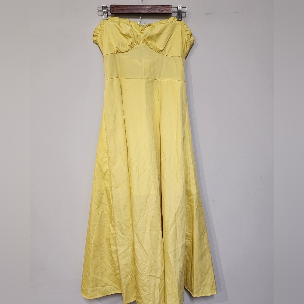 Strapless Maxi Dress|Canary Yellow| Summer Dress Fairy Tale Party Dress Sexy